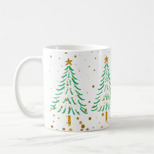 Cute Guld Glitter Konfetti Julgranar Helgdag Kaffemugg