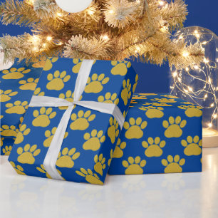 Cute Guld Glitter Tass avtryck Djurälskare Blue Presentpapper