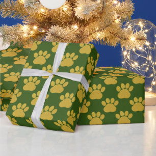 Cute Guld Glitter Tass avtryck Djurälskare Grönt Presentpapper