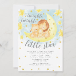 Cute Guld Glitter Twinkle Little Star Baby Shower Inbjudningar