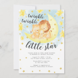 Cute Guld Glitter Twinkle Little Star Baby Shower Inbjudningar