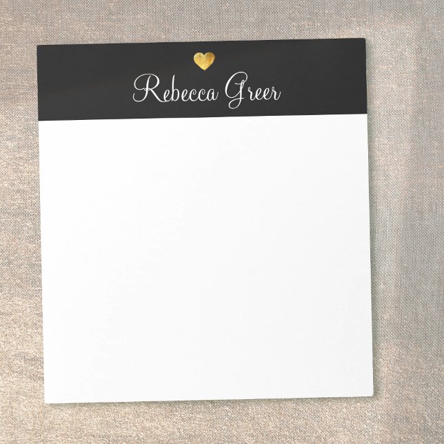 Cute Guld Heart Black Beauty Consultant Anteckningsblock (Skapare uppladdad)