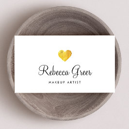 Cute Guld Heart Modern Beauty Consultant White Visitkort