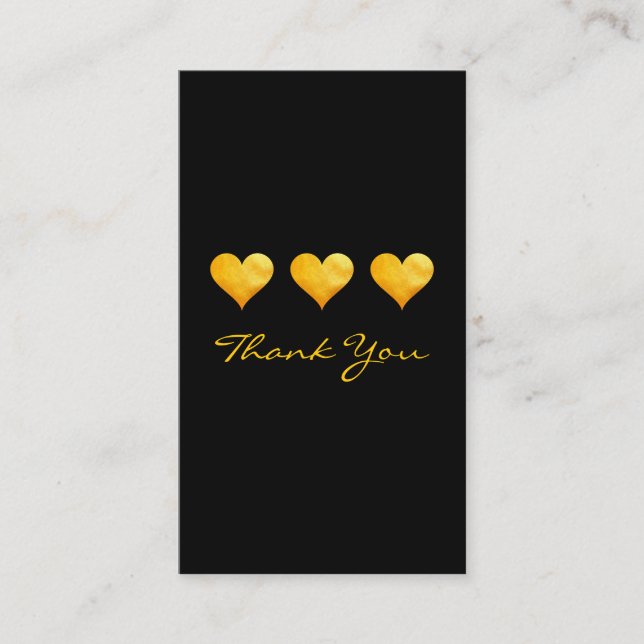 Cute Guld Hearts Tack Visitkort (Framsida)