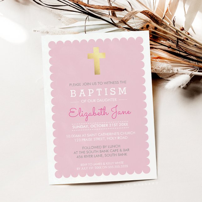 CUTE GULD KOR, modern baptism utspridd vid kant ro Inbjudningar (Skapare uppladdad)