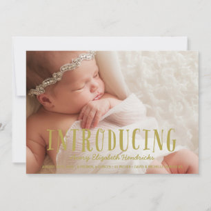 Cute Guld Lettering 1-fotofödelsemeddelande Meddelande