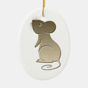 Cute Guld Mouse Ornament