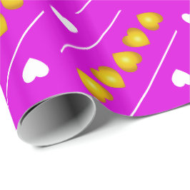 Cute Guld och White Hearts på Rosa eller Färg Presentpapper