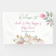 Cute Guld  Rosa Pumpkin Little Baby Shower