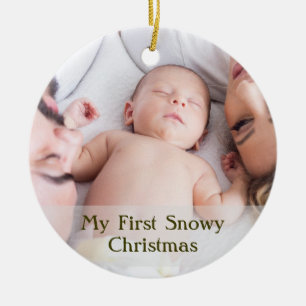 Cute Guld-skript Min första soliga jul Baby Julgransprydnad Keramik