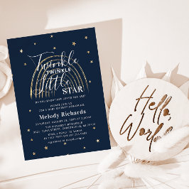 Cute Guld Star & Rainbow Baby Shower Inbjudningar