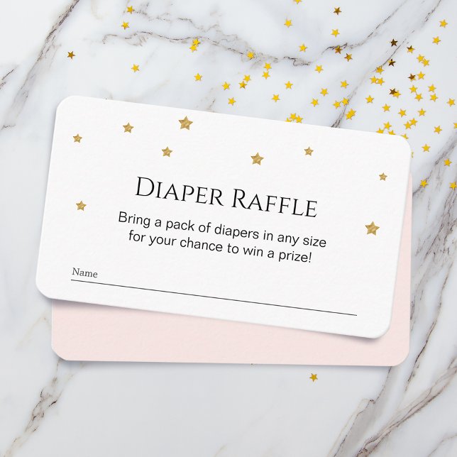 Cute Guld Stars Diaper Raffle Tilläggskort (Skapare uppladdad)