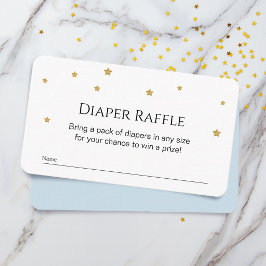 Cute Guld Stars Diaper Raffle Tilläggskort