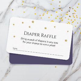 Cute Guld Stars Diaper Raffle Tilläggskort