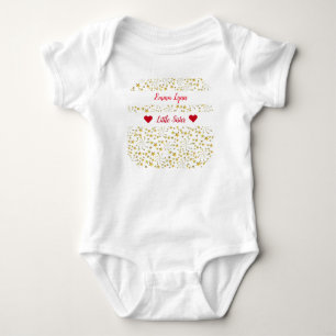 Cute Guld Stars Little Sister Personalize Namn T Shirt
