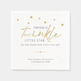 Cute Guld Stars Twinkle Twinkle Baby Shower Pappersservett