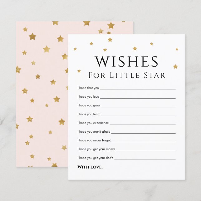 Cute Guld Stars Wish for Baby Adapter (Fram/baksida)