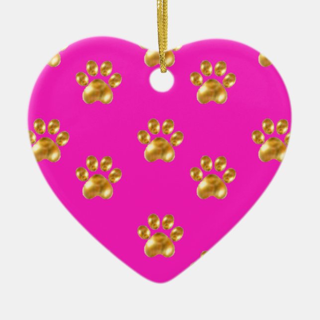 Cute guld tass julgransprydnad keramik (Framsidan)