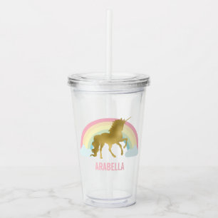 Cute Guld Unicorn Take Away Mugg