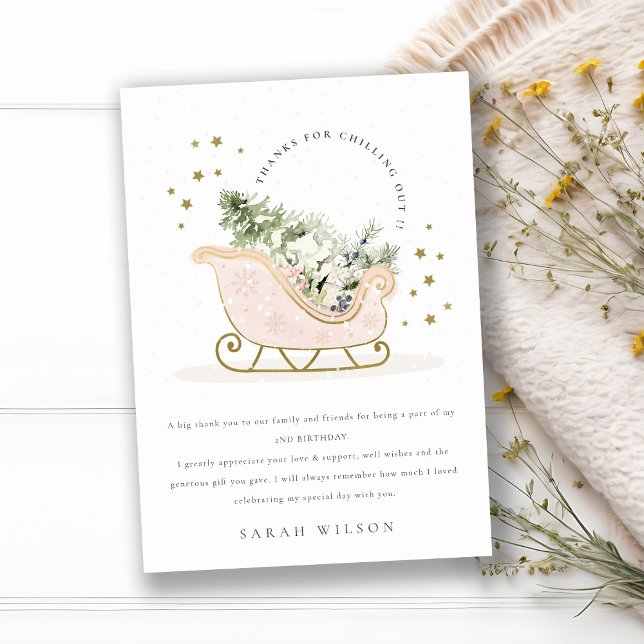 Cute  Guld-vinter: Alla åldrar Födelsedag Tack Kort (Skapare uppladdad)