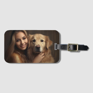 Cute Gulden hämmare Bästa Hund Mamma någonsin Bagagebricka