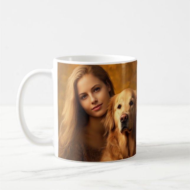 Cute Gulden hämmare Best Hund Mamma någonsin två f Kaffemugg (Vänster)