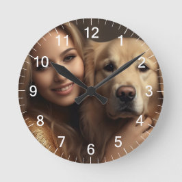 Cute guldhämtare Bästa Hund Mamma någonsin-musmatt Rund Klocka