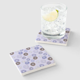 Cute gullig Donut, fast blå bakgrundssprinkler Stenunderlägg