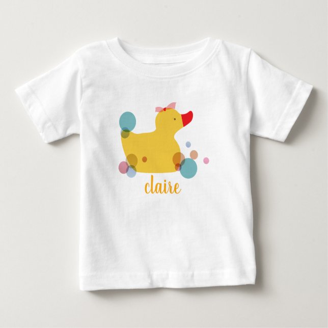 Cute Gult Anka Birthday T Shirt (Framsida)