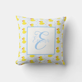 Cute Gult Anka Monogram Flicka Kudde