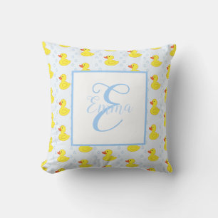 Cute Gult Anka Monogram Flicka Kudde