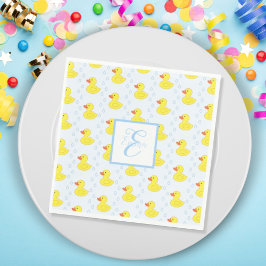 Cute Gult Anka Monogram Flicka Pappersservett