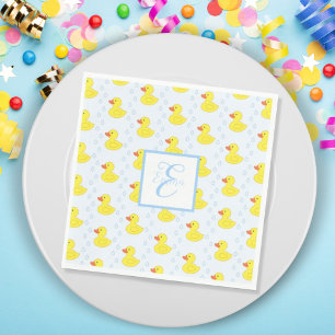 Cute Gult Anka Monogram Flicka Pappersservett