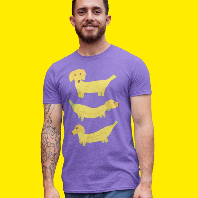 Cute Gult Banana Hundar Graphic T Shirt (Skapare uppladdad)