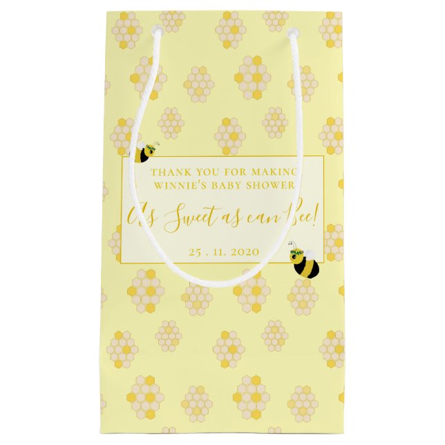 Cute Gult Bee and Honeycomb Mönster Baby Shower (Framsidan)