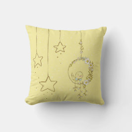 Cute Gult Birdie Nursery Stars Boy eller Girl Kudde