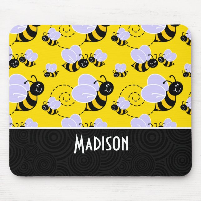 Cute Gult & Black Bee Musmatta (Framsidan)