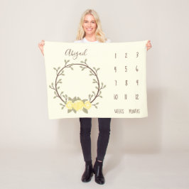 Cute Gult Blommigt Milsten av andedräkt Baby Fleecefilt