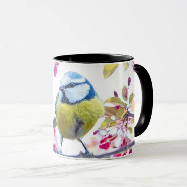 Cute Gult & Blue Bird - Vild natur Mugg (Framsida höger)