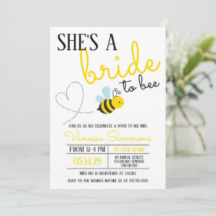 Cute Gult Bride to Bee Möhippa Inbjudningar