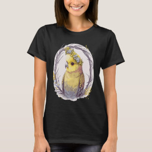 Cute Gult Budgie Parakeet Bird Flower Krona Pet T Shirt