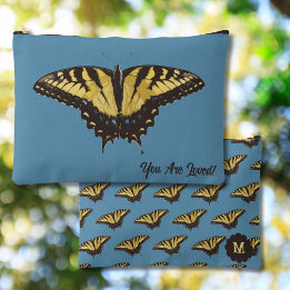 Cute Gult Butterfly och Initial på tillbehör-bag