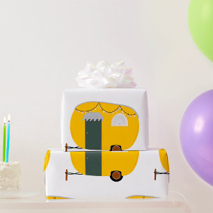 Cute Gult Caravan Presentpapper