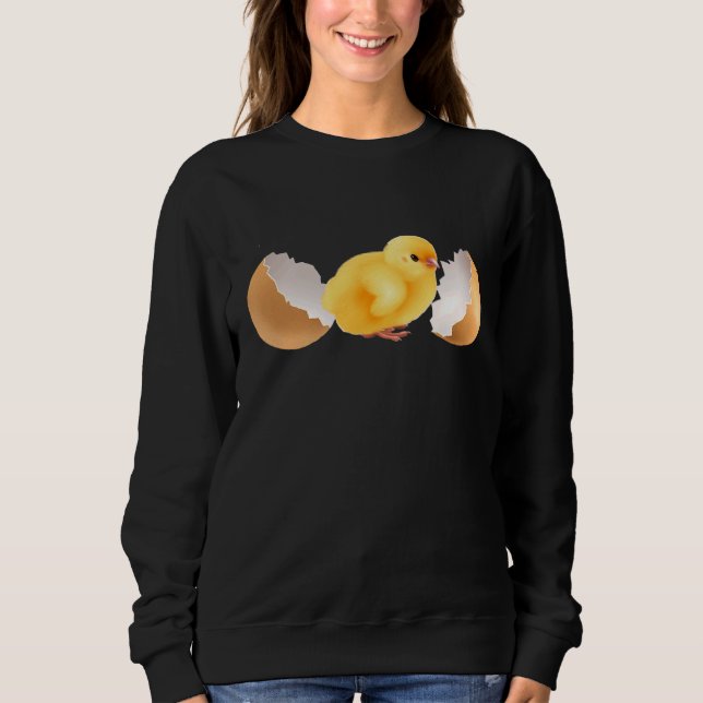 Cute Gult Chick Chicken Hatched Egg Tonåring Manar T Shirt (Framsida)