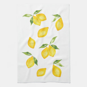 Cute gult citronfrukt kökshandduk