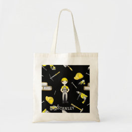 Cute Gult Construction Lastbil Dump Namn Tygkasse