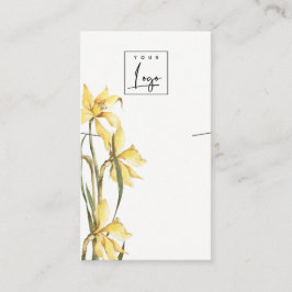Cute Gult Daffodil Blommigt Logotyp Necklace Visni Visitkort