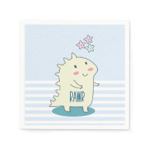 Cute Gult Dinosaur med Lycklig Stars