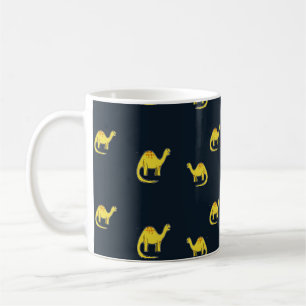 Cute gult dinosaurs mönster på blå kaffemugg