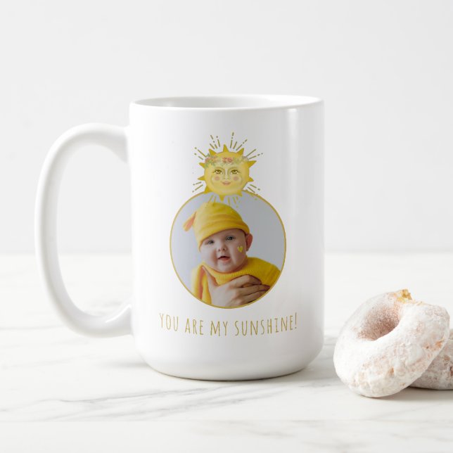 Cute Gult du är mitt solskensfoto Baby Kaffemugg (Med munk)